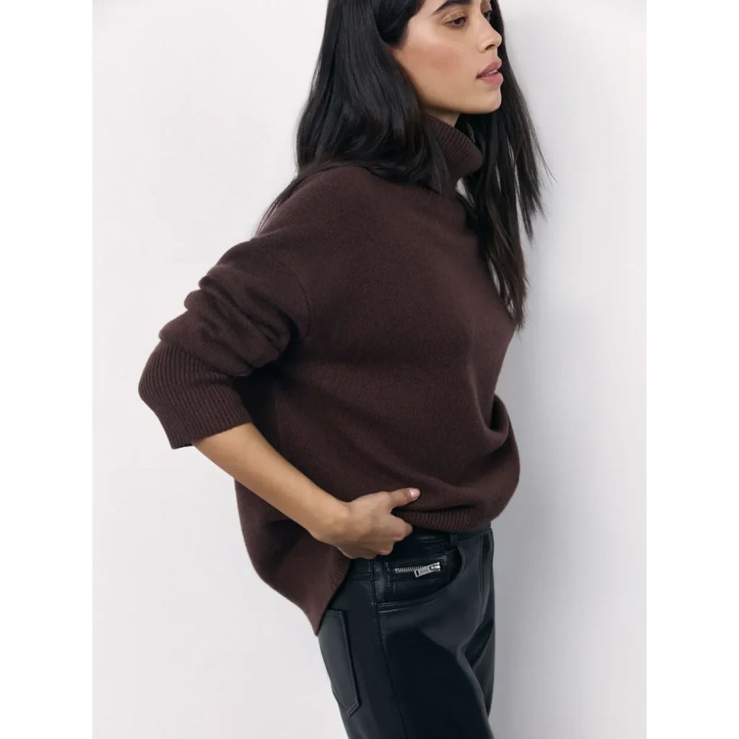 Pull col roulé femme – Pull chaud et confortable en laine pour hiver