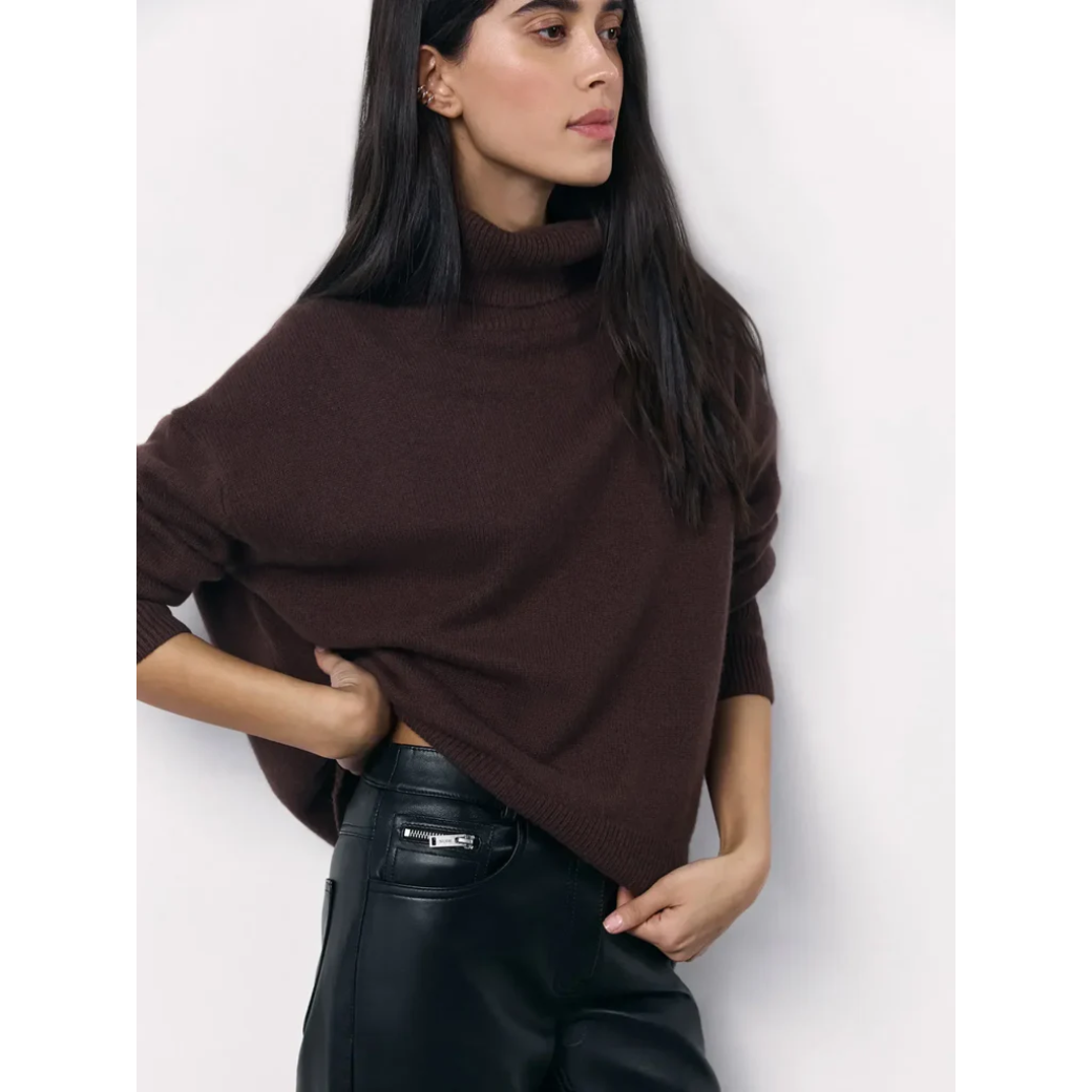 Pull col roulé femme – Pull chaud et confortable en laine pour hiver