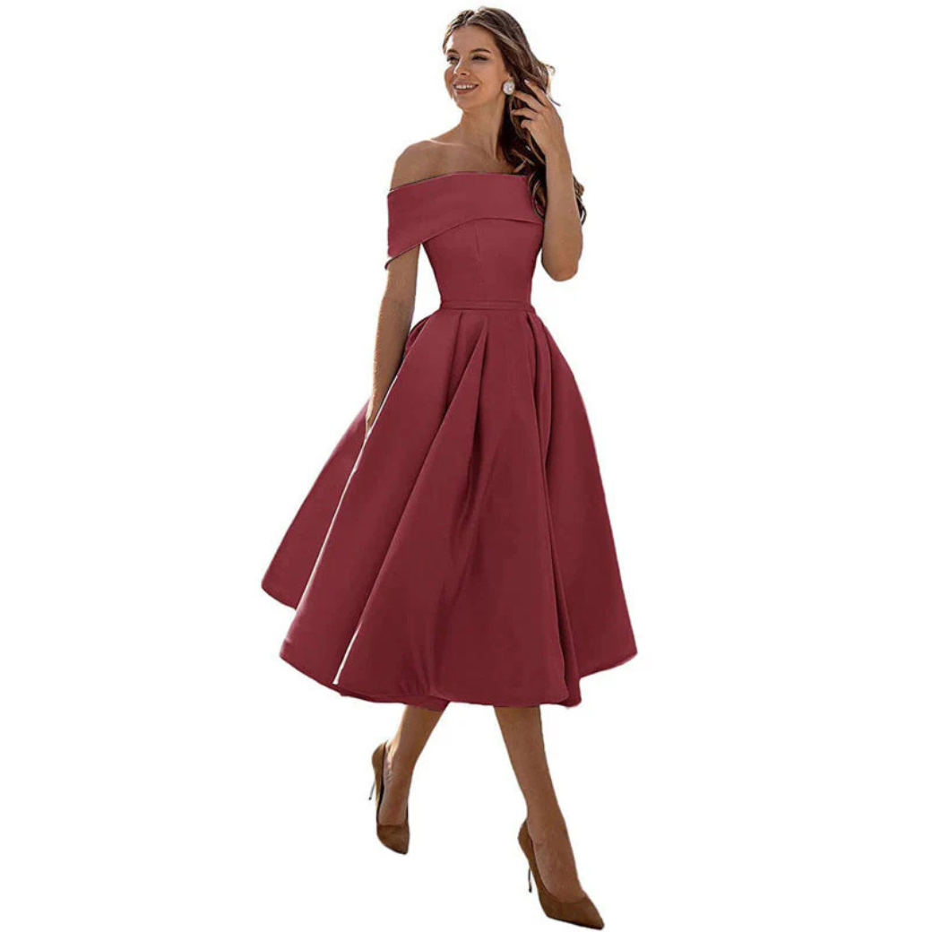 Robe de soirée femme – Robe midi chic élégante pour cérémonie et événements