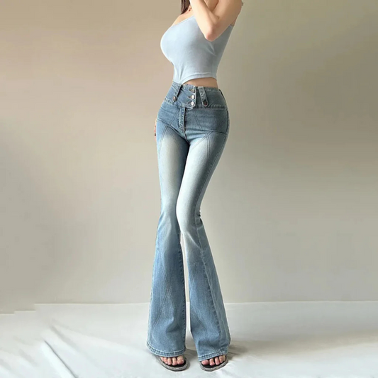 Jeans flare femme – Pantalon taille haute élégant et tendance