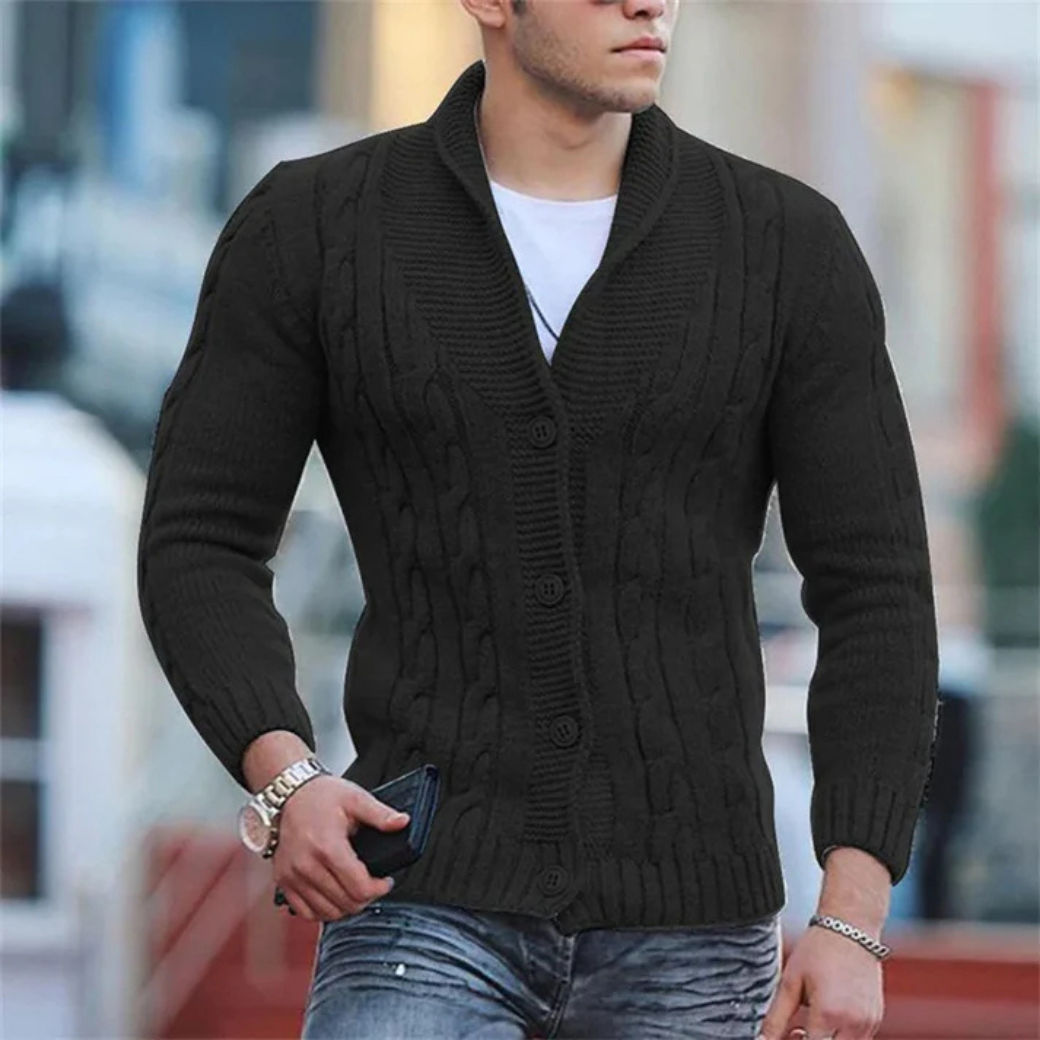 Cardigan chaud homme – Vêtement confortable en laine pour hiver