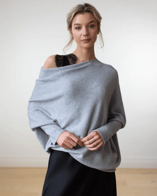 Pull chaud femme – Pull épaule décolletée élégant et confortable