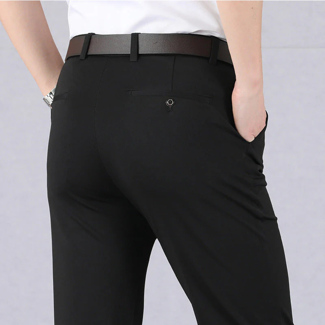 Pantalon élégant homme – Pantalon confortable en tissu premium pour occasions formelles