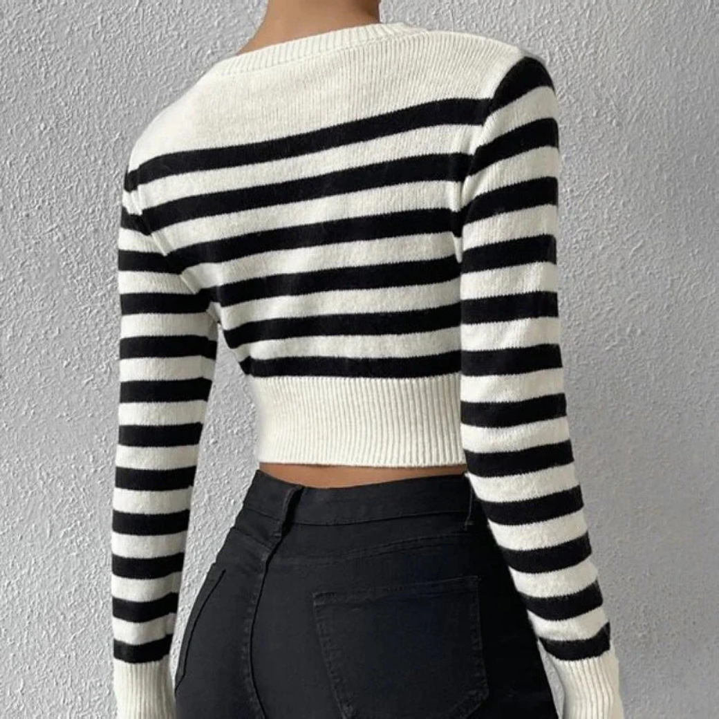 Pull chaud femme – Pull court élégant en laine pour hiver