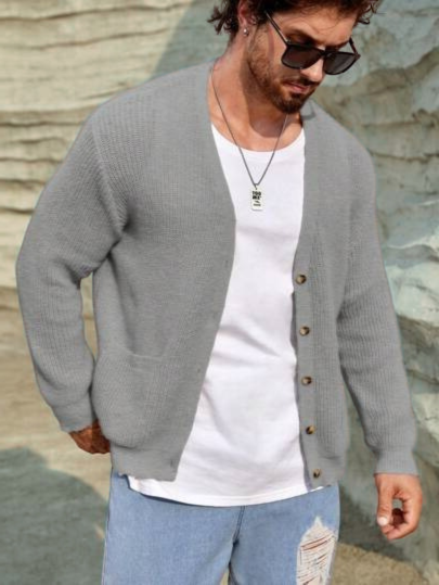 Cardigan homme chaud – Pull confortable en laine pour hiver