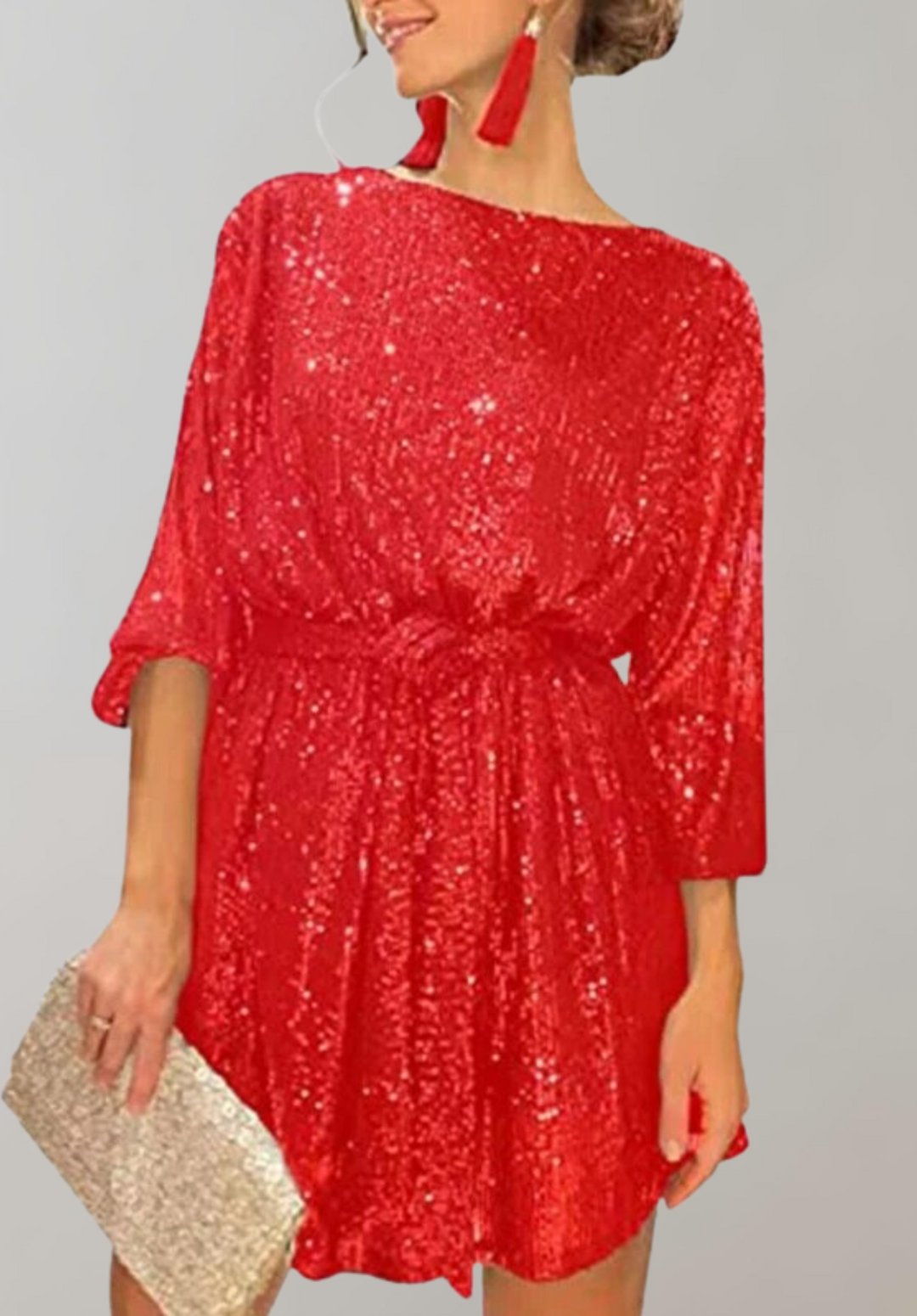 Robe de soirée femme – Robe à paillettes mini chic et élégante pour soirée