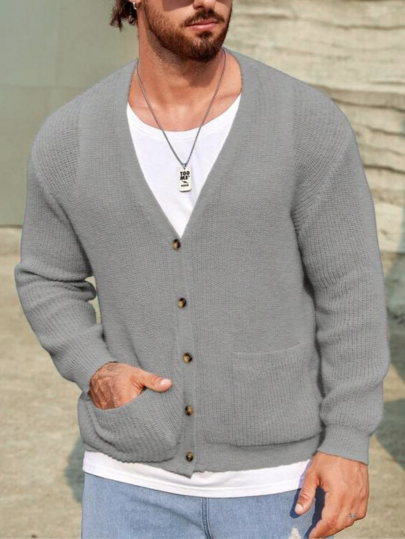 Cardigan homme chaud – Pull confortable en laine pour hiver