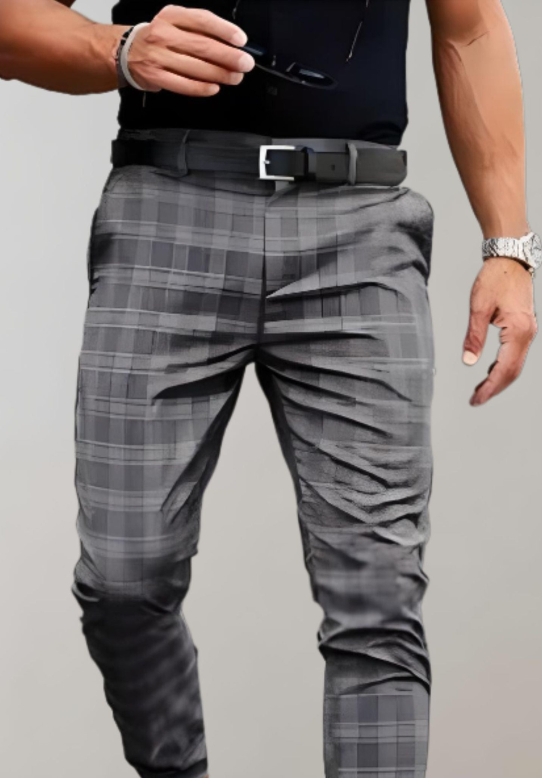 Pantalon tailleur homme – Pantalon élégant en tissu chic pour occasions formelles