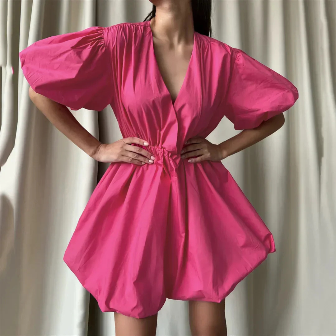 Robe d'été chic femme – Mini robe élégante fluide pour occasions estivales