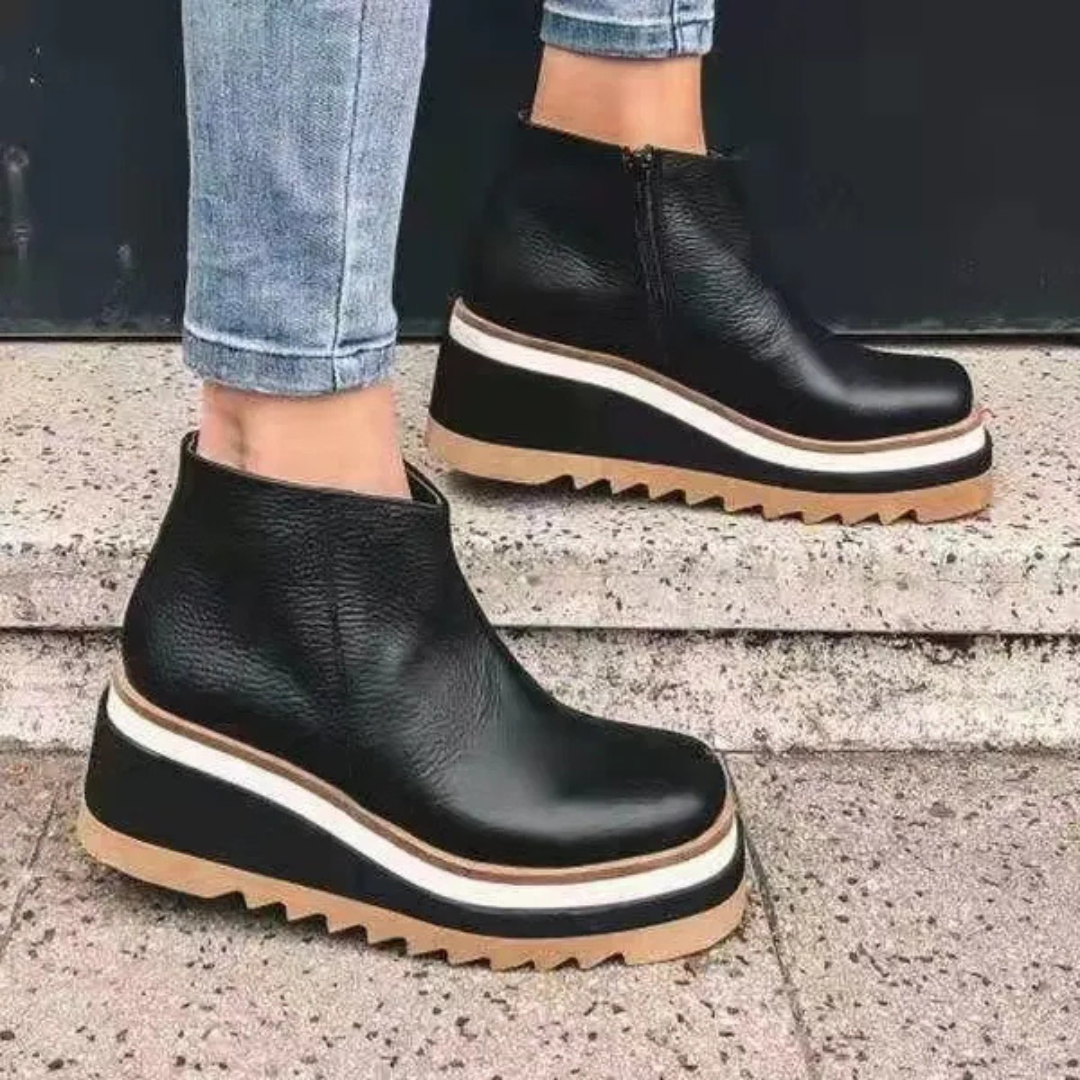 Bottes confort femme – Chaussures tendance en cuir pour l'hiver