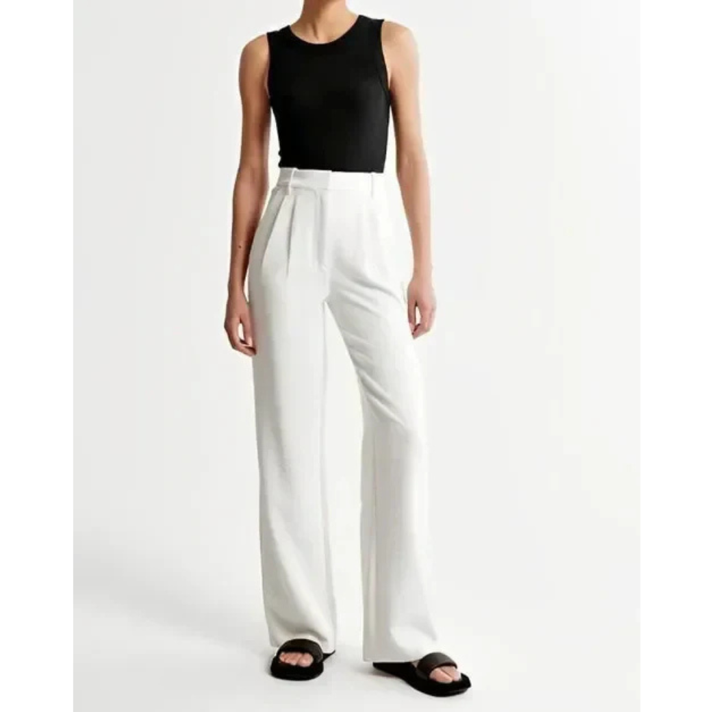 Pantalon élégant femme – Pantalon confortable chic en tissu léger