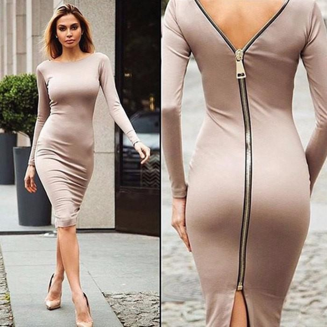 Robe de soirée femme – Robe midi dos nu élégante et chic pour occasions spéciales