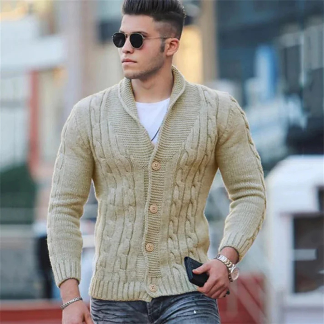 Cardigan chaud homme – Vêtement confortable en laine pour hiver