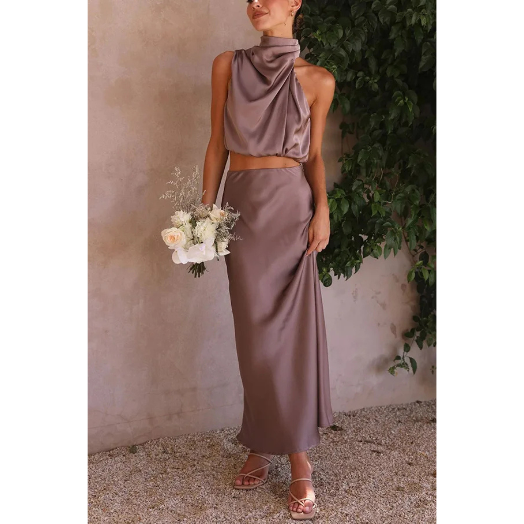 Robe de cérémonie mariage femme – Maxi chic fluide élégante pour invitée