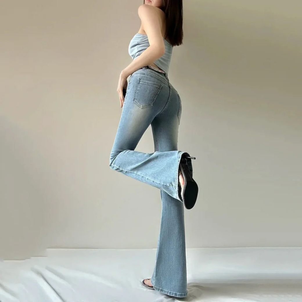 Jeans flare femme – Pantalon taille haute élégant et tendance