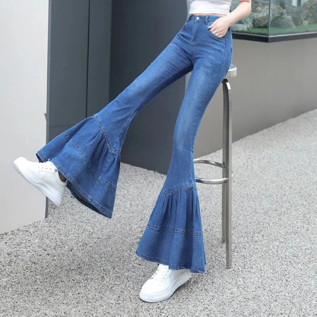 Jeans flare femme – Pantalon chic évasé tendance et confortable