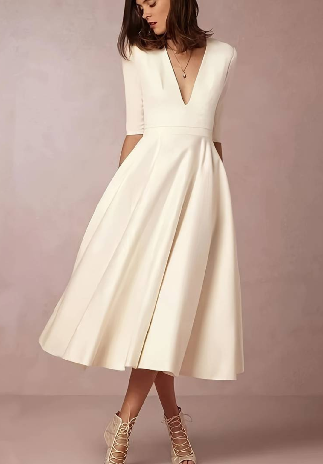 Robe de soirée chic femme – Robe midi élégante et fluide pour occasions spéciales