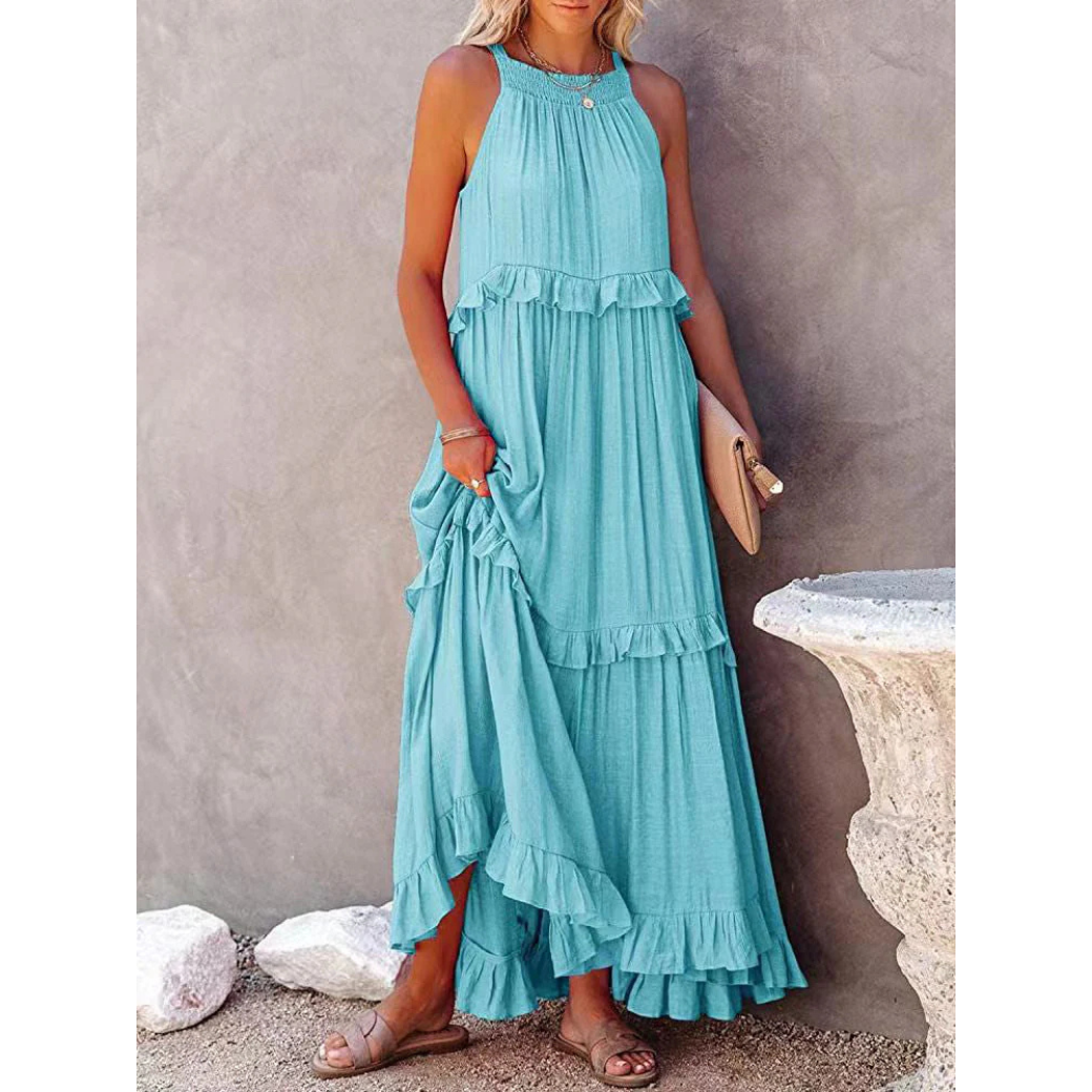 Robe d'été chic femme – Maxi fluide élégante pour occasions spéciales