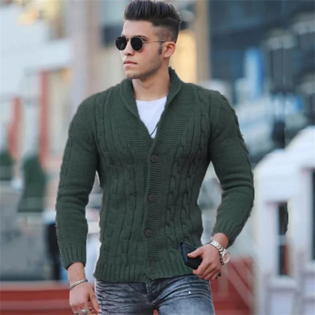 Cardigan chaud homme – Vêtement confortable en laine pour hiver