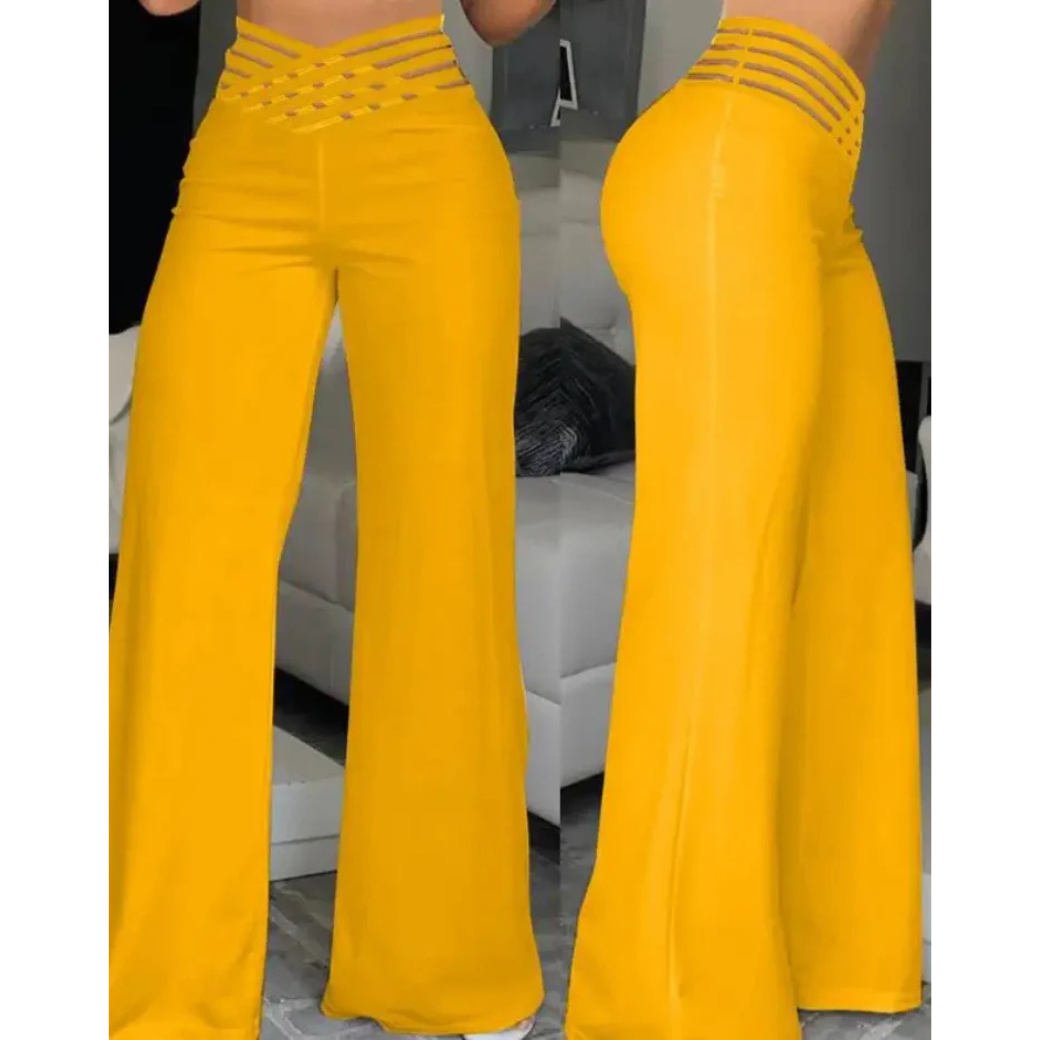 Pantalon élégant femme – Pantalon chic en tissu fluide pour occasions spéciales