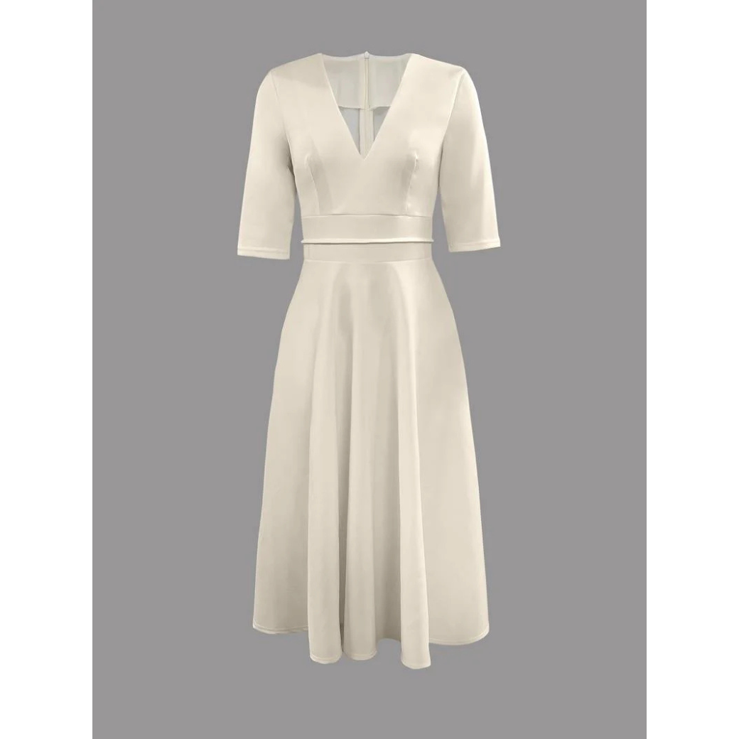 Robe de soirée chic femme – Robe midi élégante et fluide pour cérémonie