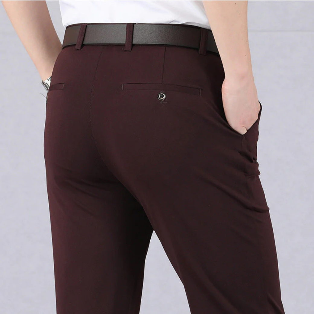 Pantalon élégant homme – Pantalon confortable en tissu premium pour occasions formelles