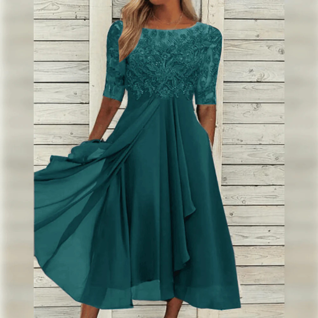 Robe de cérémonie mariage femme – Robe midi chic et élégante pour invitée