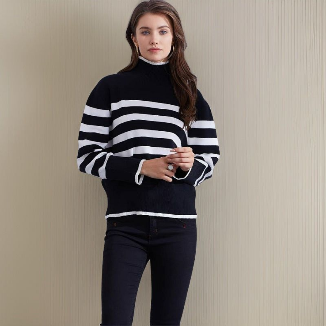 Pull col roulé femme – Pull chaud en laine doux et confortable