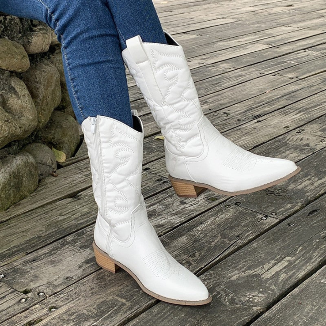 Bottes tendance femme – Bottes confortables en cuir pour automne