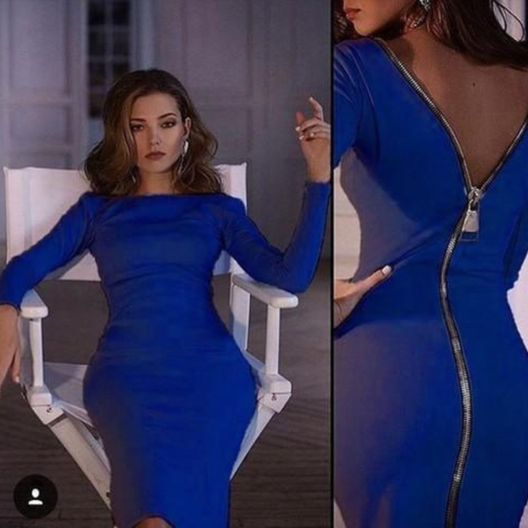 Robe de soirée femme – Robe midi dos nu élégante et chic pour occasions spéciales