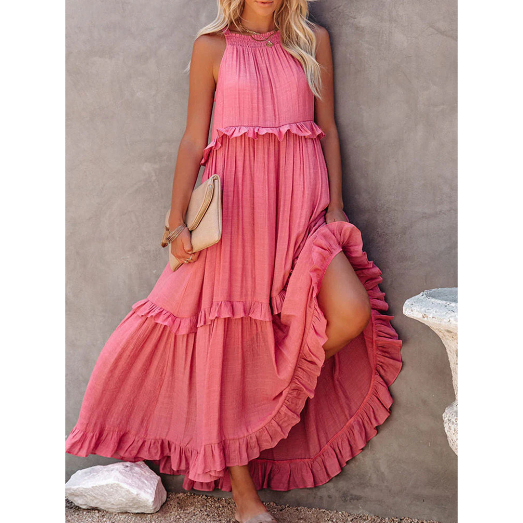 Robe d'été chic femme – Maxi fluide élégante pour occasions spéciales