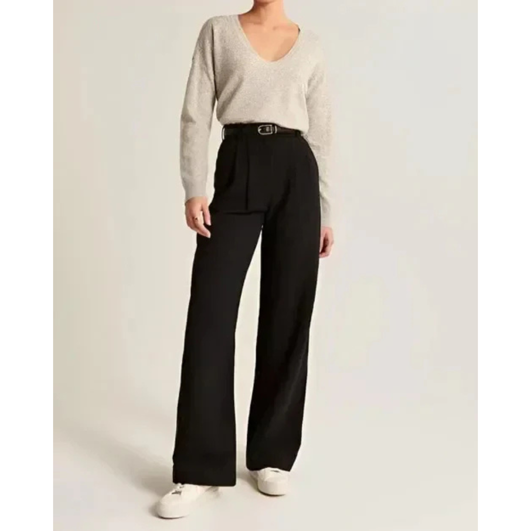 Pantalon élégant femme – Pantalon confortable chic en tissu léger