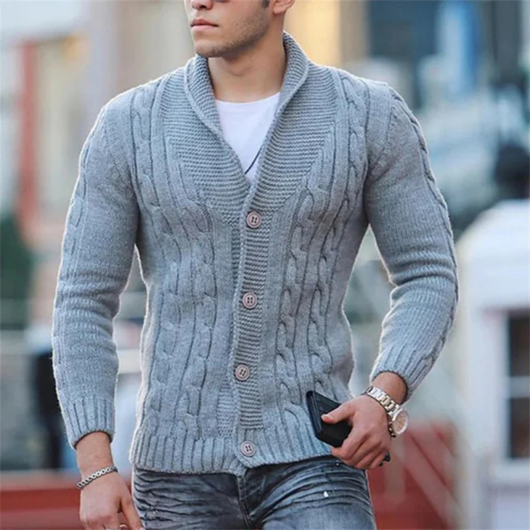 Cardigan chaud homme – Vêtement confortable en laine pour hiver