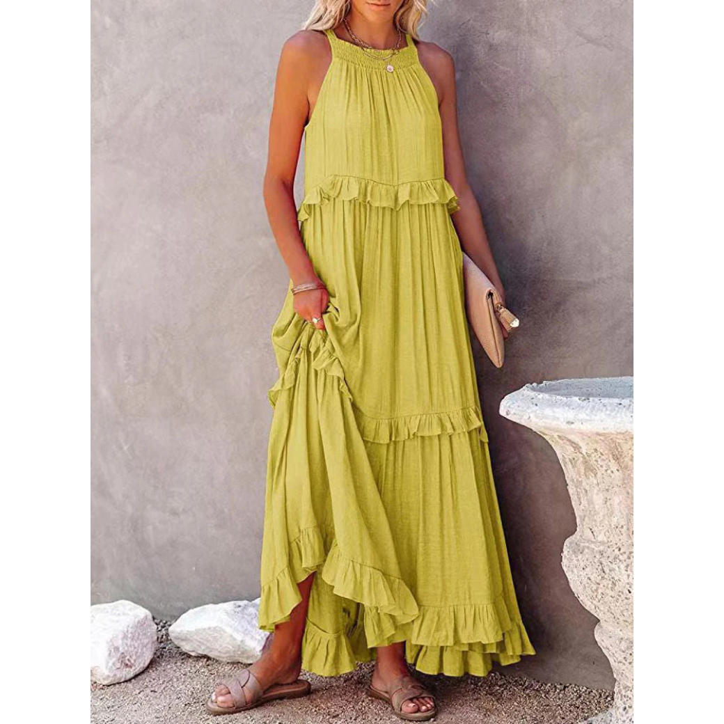 Robe d'été chic femme – Maxi fluide élégante pour occasions spéciales