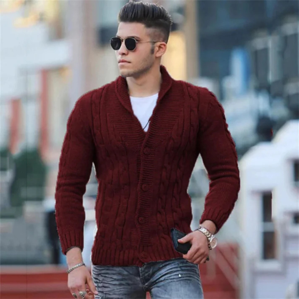 Cardigan chaud homme – Vêtement confortable en laine pour hiver