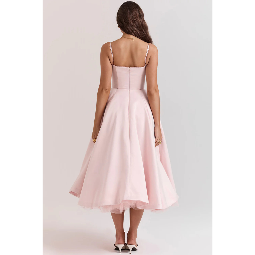 Robe de soirée chic femme – Robe midi élégante et fluide pour cérémonie