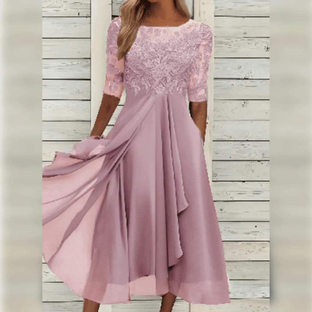 Robe de cérémonie mariage femme – Robe midi chic et élégante pour invitée