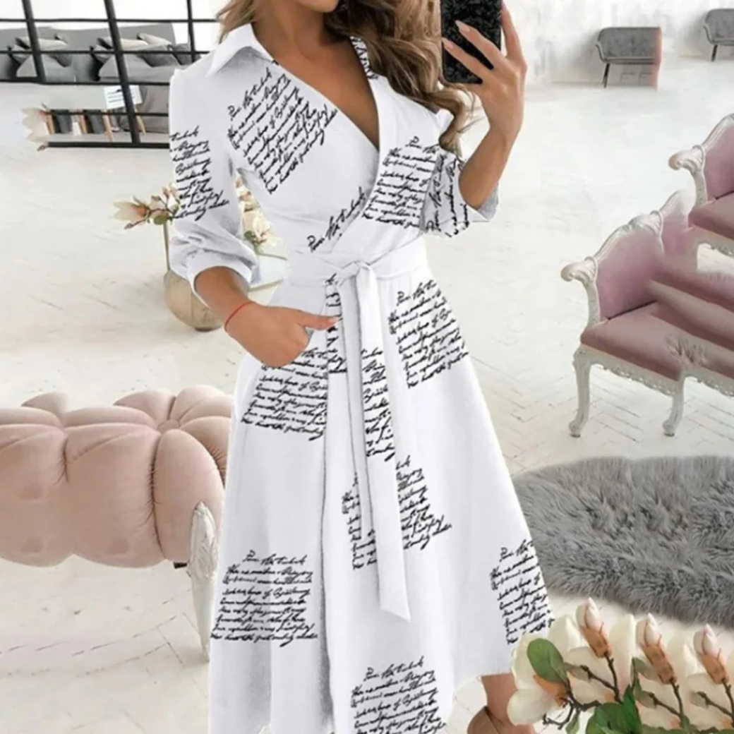 Robe longue chic femme – Robe midi élégante à manches pour occasions spéciales