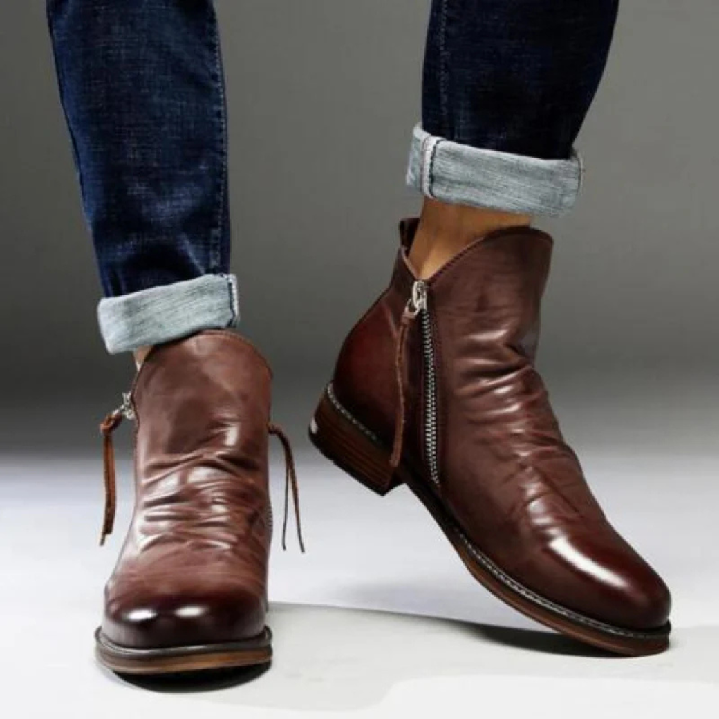 Bottes tendance homme – Chaussures confortables en cuir pour style décontracté