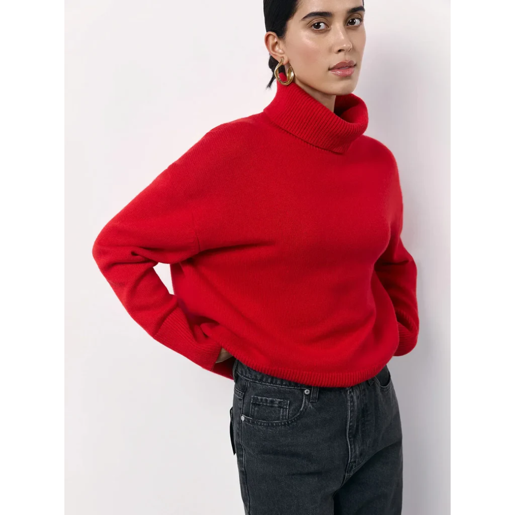 Pull col roulé femme – Pull chaud et confortable en laine pour hiver