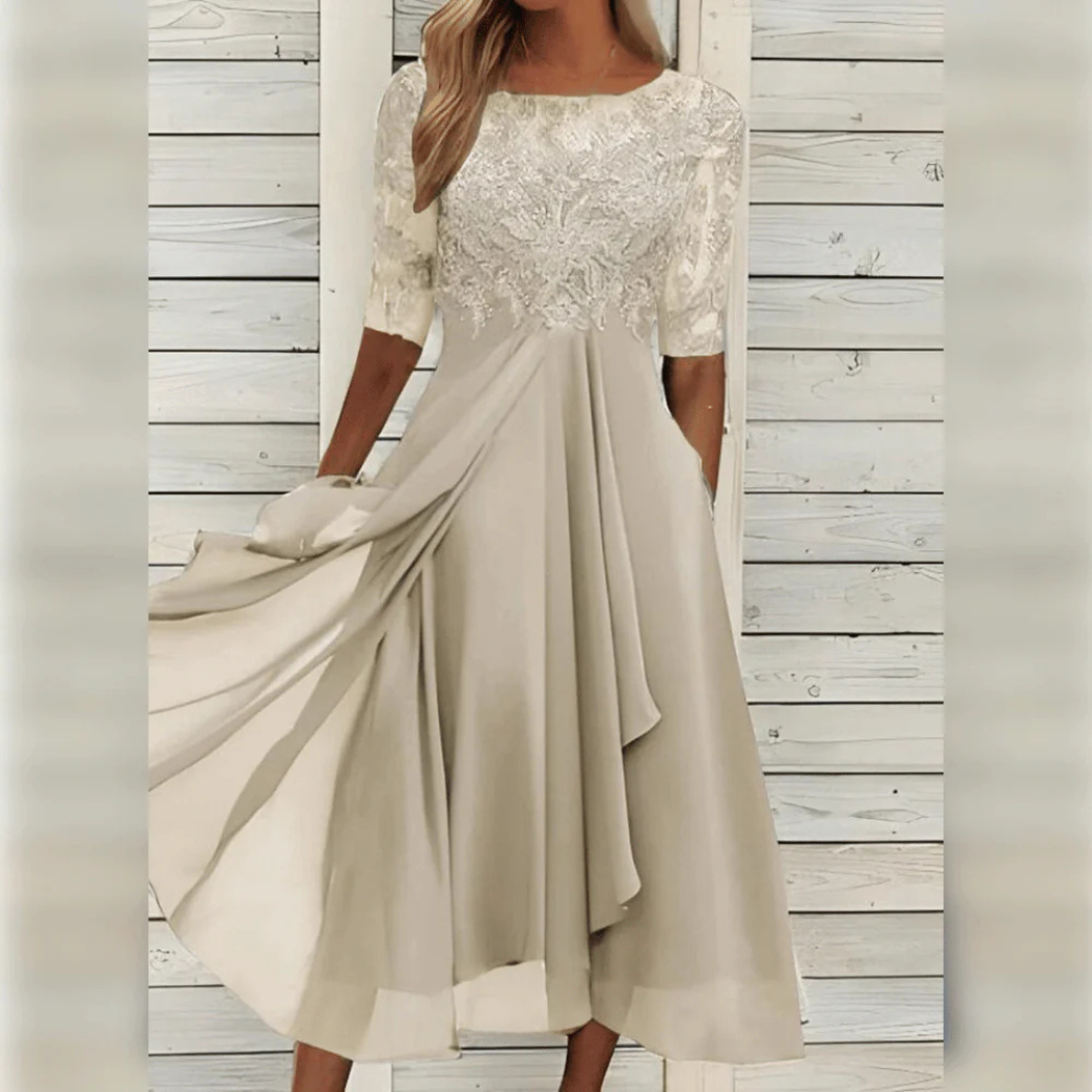 Robe de cérémonie mariage femme – Robe midi chic et élégante pour invitée