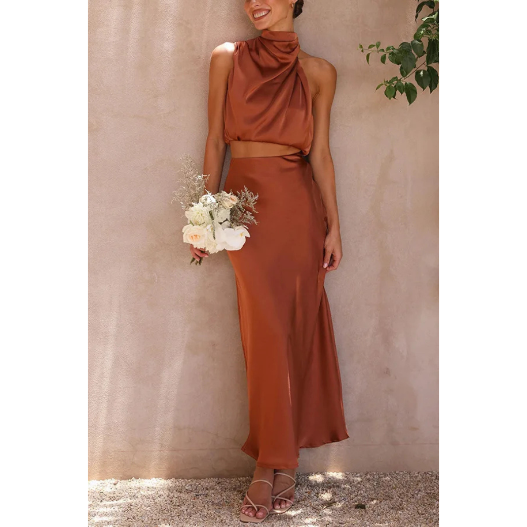 Robe de cérémonie mariage femme – Maxi chic fluide élégante pour invitée