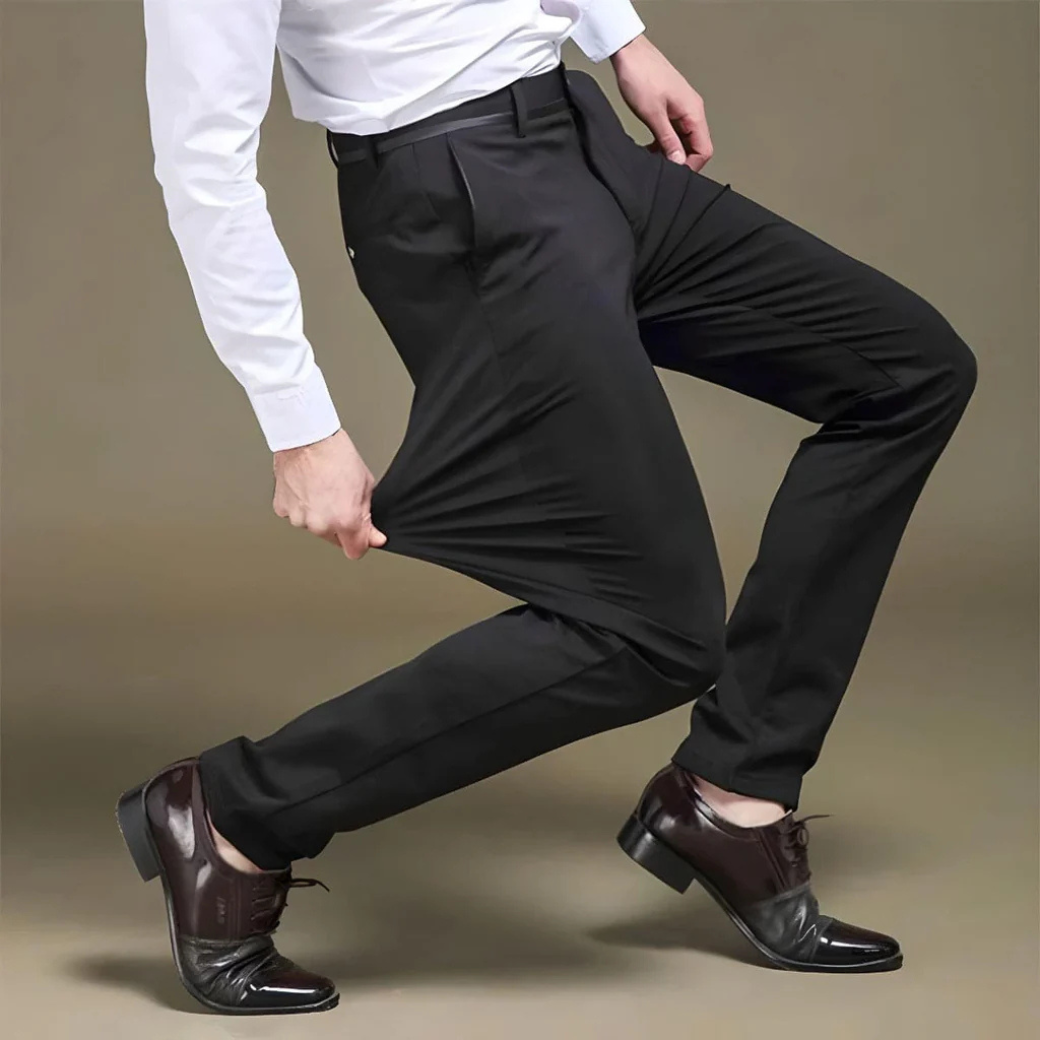 Pantalon élégant homme – Pantalon confortable en tissu premium pour occasions formelles