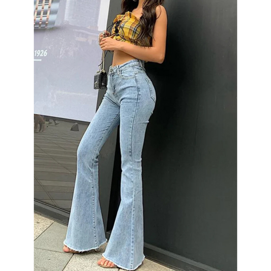 Jeans flare femme – Jean taille haute élégant et confortable