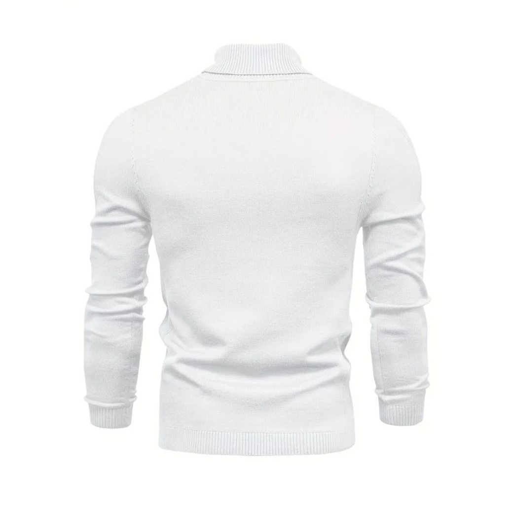 Pull col roulé homme – Pull chaud en laine pour hiver élégant