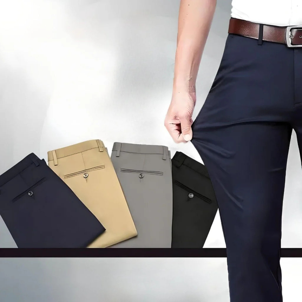 Pantalon élégant homme – Pantalon confortable en tissu premium pour occasions formelles